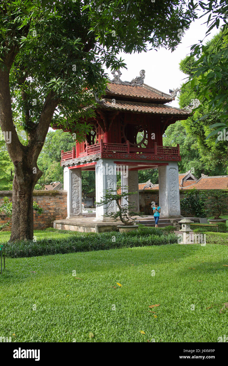 Internen Gateway bei den Literaturtempel, Hanoi, Vietnam Stockfoto
