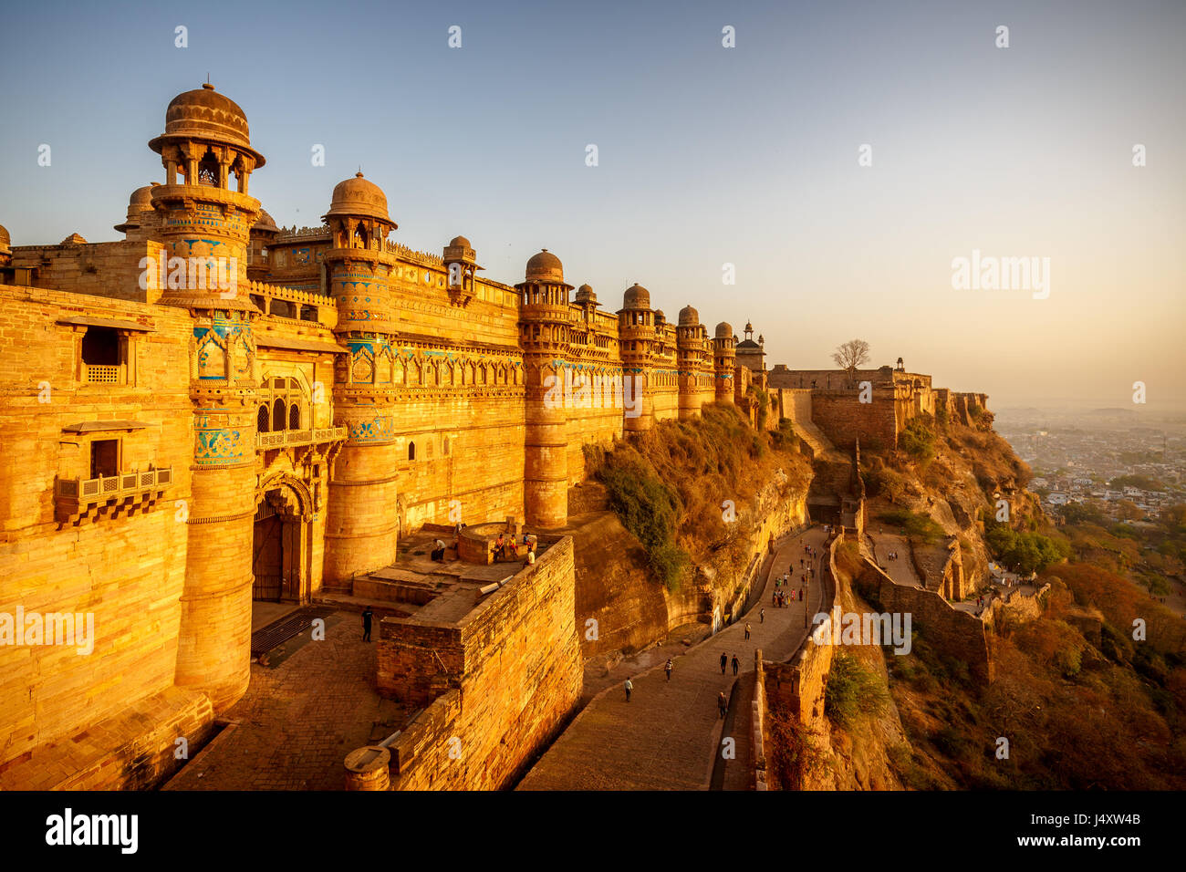 Gwalior Fort, Mann Mandir, Gwalior, Indien Stockfoto