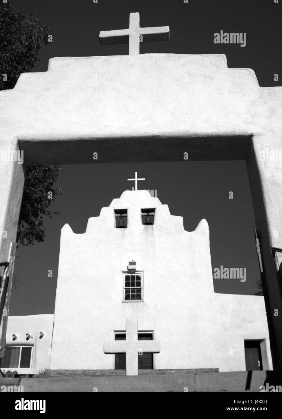 Laguna Pueblo Kirche Stockfoto