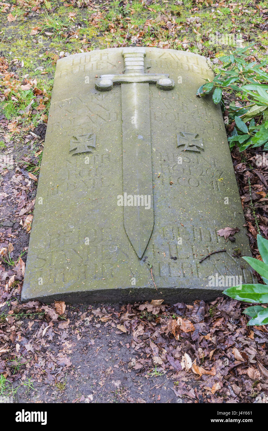 Private Denkmale in der deutschen ersten Weltkrieg Friedhof Vladslo auf Belgien Salient Stockfoto