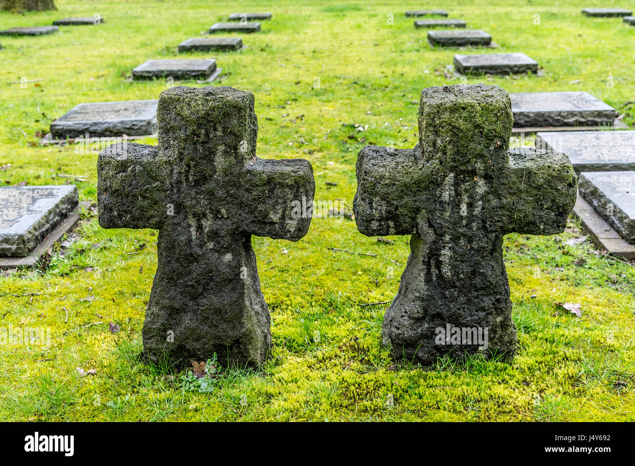 Die deutschen ersten Weltkrieg Friedhof Vladslo auf Belgien Salient Stockfoto