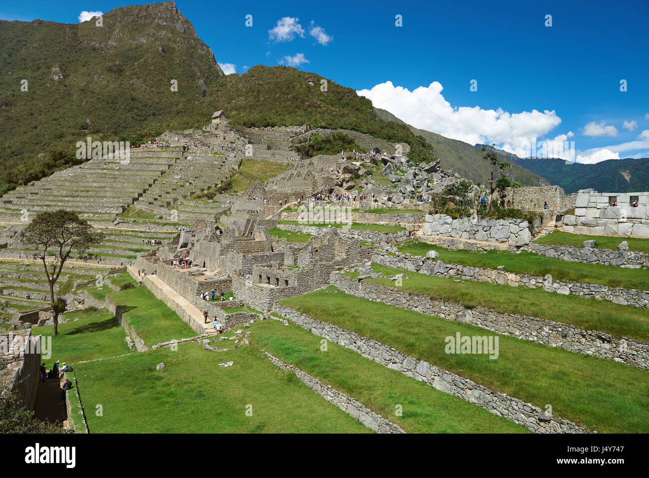 Touristischen Passanten in Machu Picchu in Peru. Reisen Sie Tourismus in Machu Picchu Stockfoto