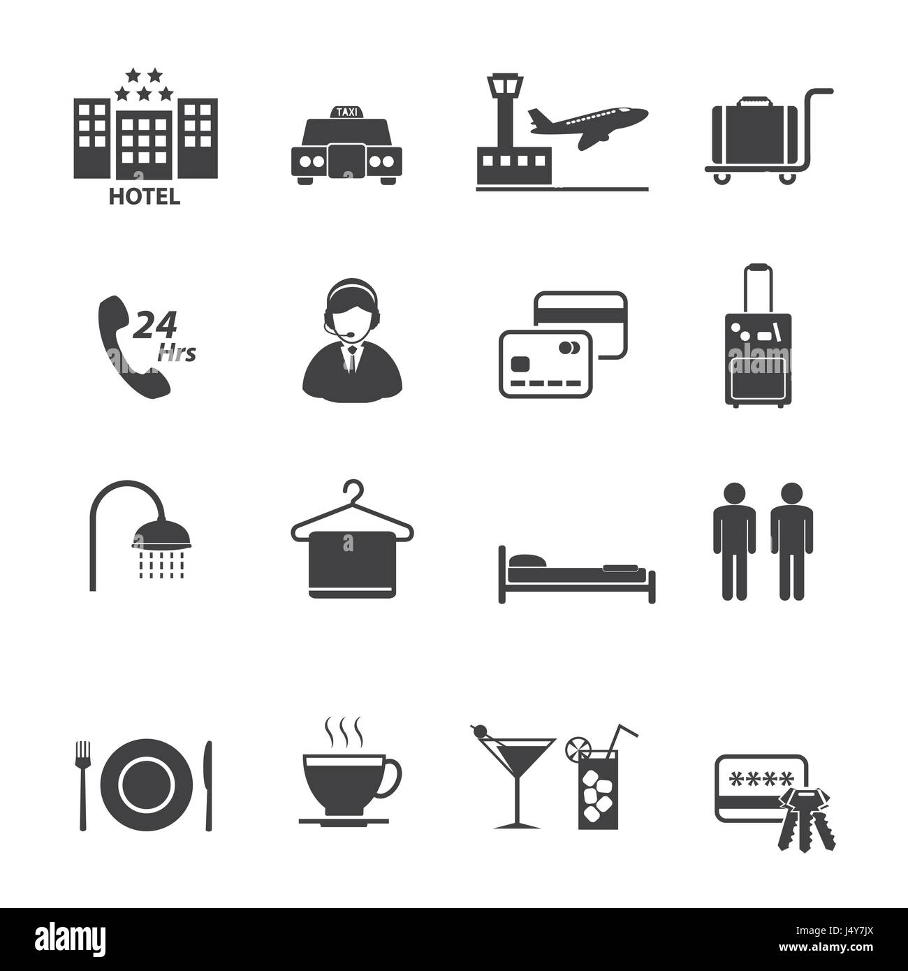 Hotel Icons set Stock Vektor