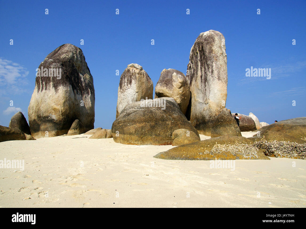 natürliche Felsformation, Batu Berlayar Insel Stockfoto