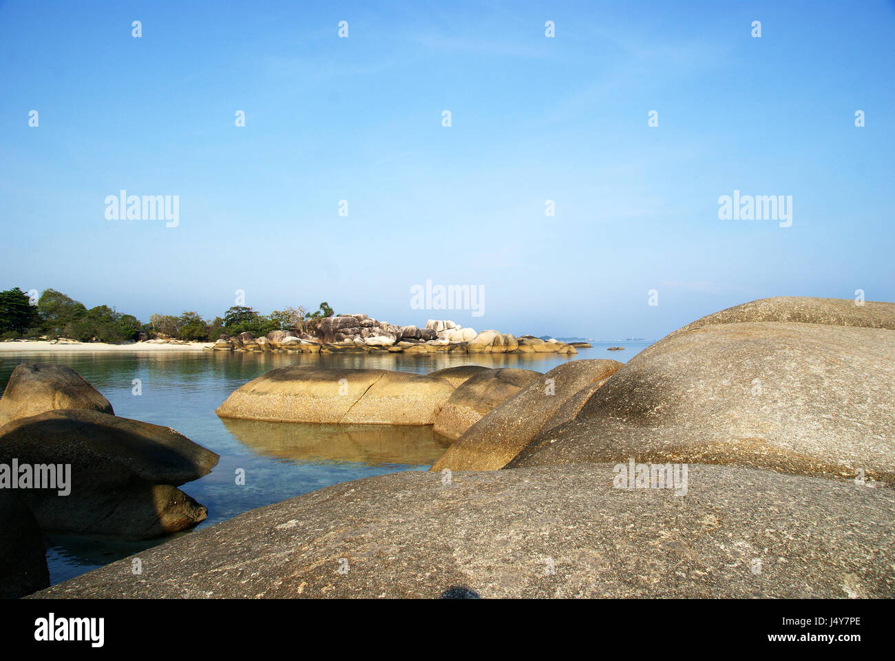 Tanjung Tinggi Strand, Belitung Island, Indonesien Stockfoto
