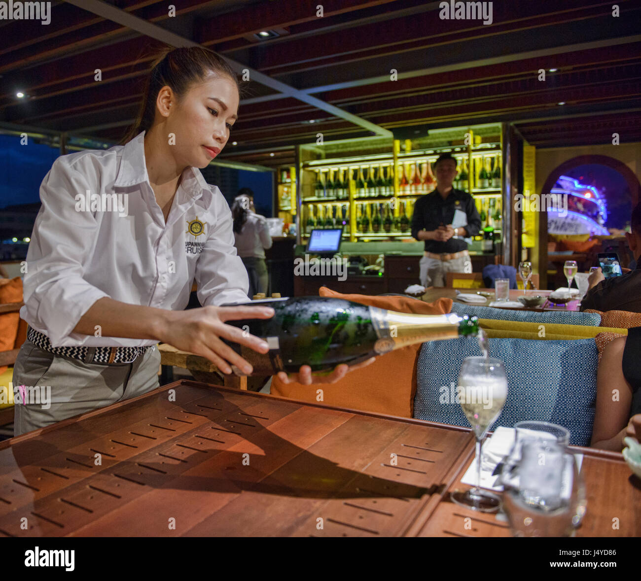 Strömenden Champagner, Bangkok, Thailand Stockfoto