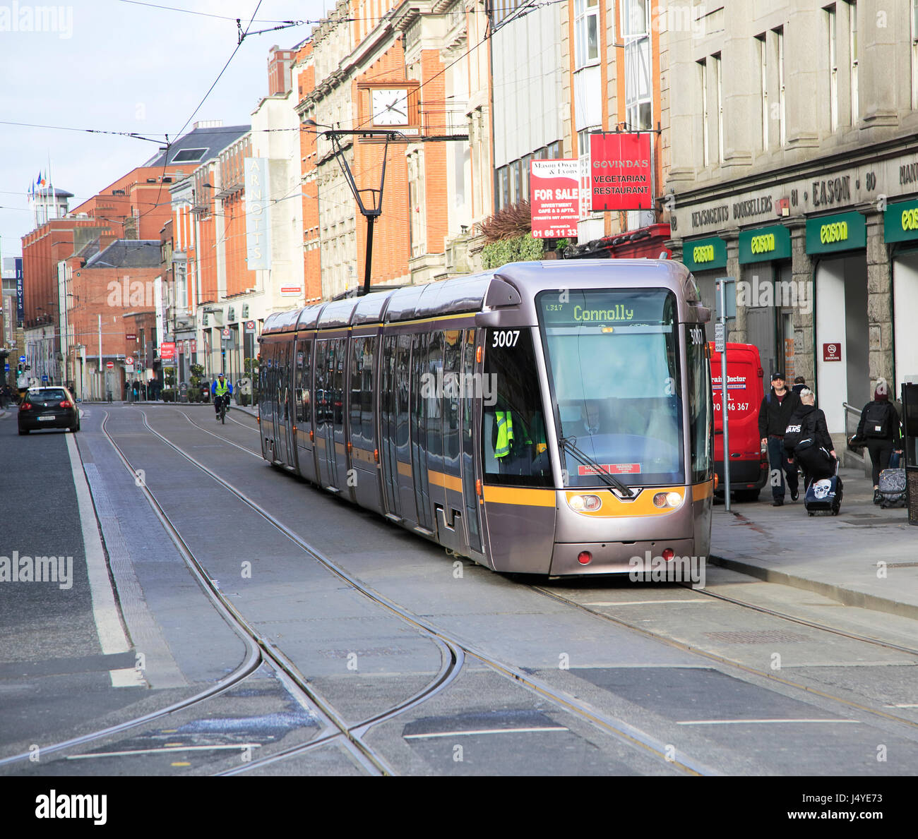 LUAS ÖPNV Straßenbahn Stadtbahn, Stadt von Dublin, Irland, Republik Irland Stockfoto