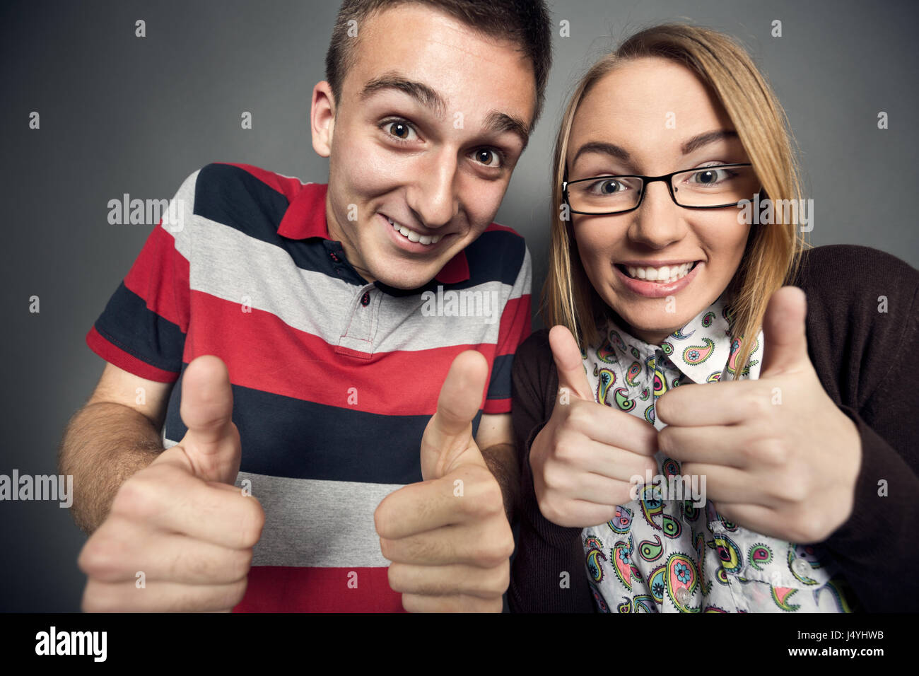Glückliche nerdy Teen paar Stockfoto
