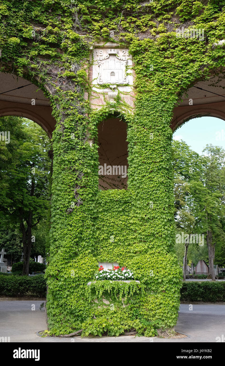 Monumentale Architektur der Mirogoj-Friedhof-Arkaden in Zagreb, Hauptstadt Kroatiens am 18. Juli 2015. Stockfoto