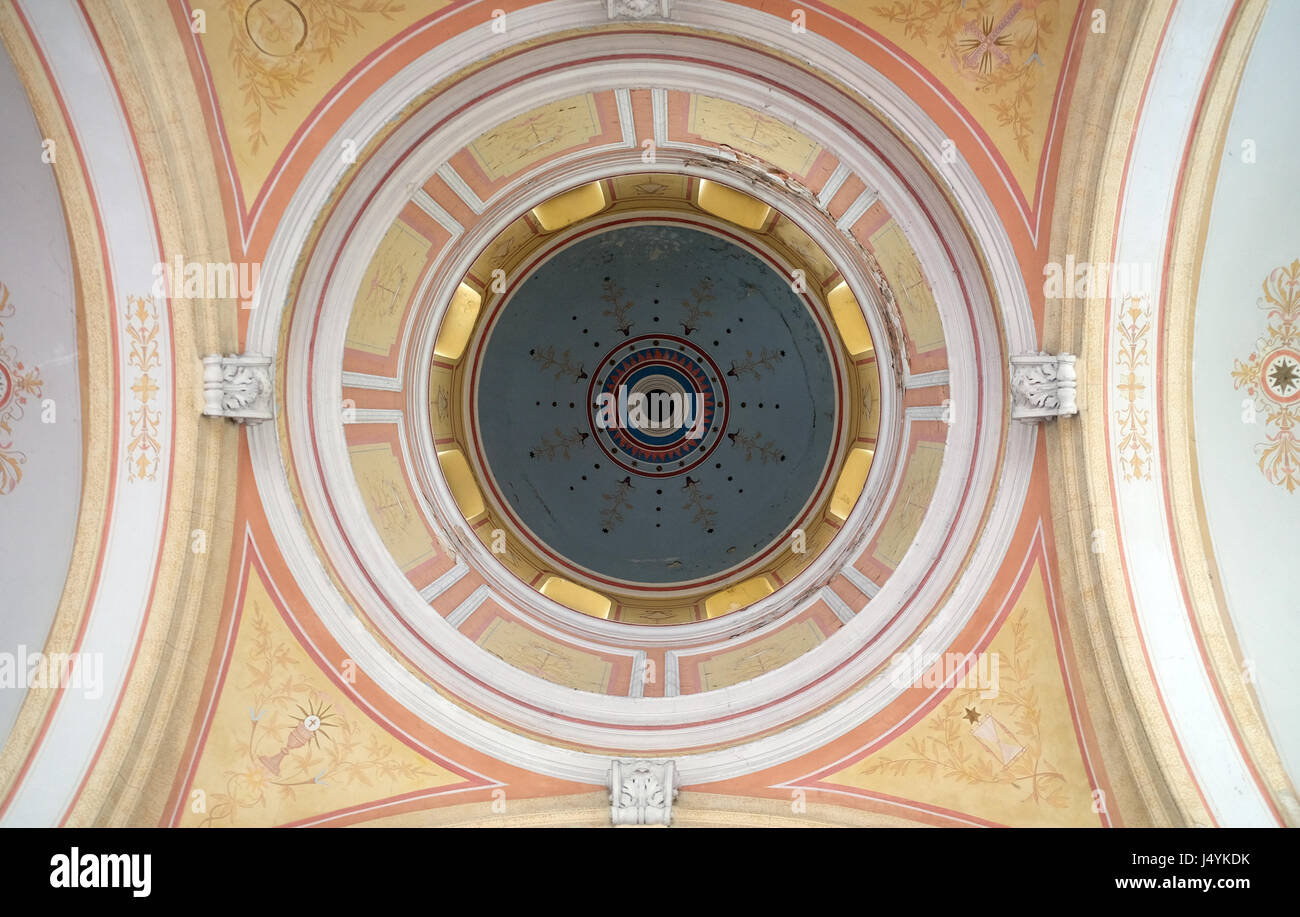 Decke-Ornament auf dem Mirogoj-Friedhof in Zagreb, Kroatien am 10. Oktober 2015. Stockfoto