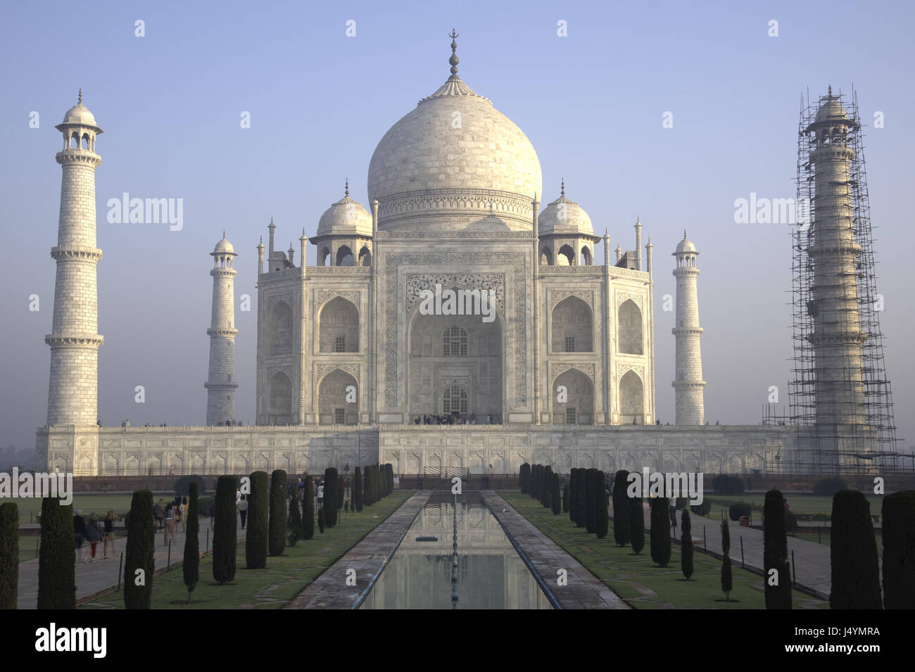 Blick auf das Taj Mahal im Bau, Agra, Indien Stockfoto