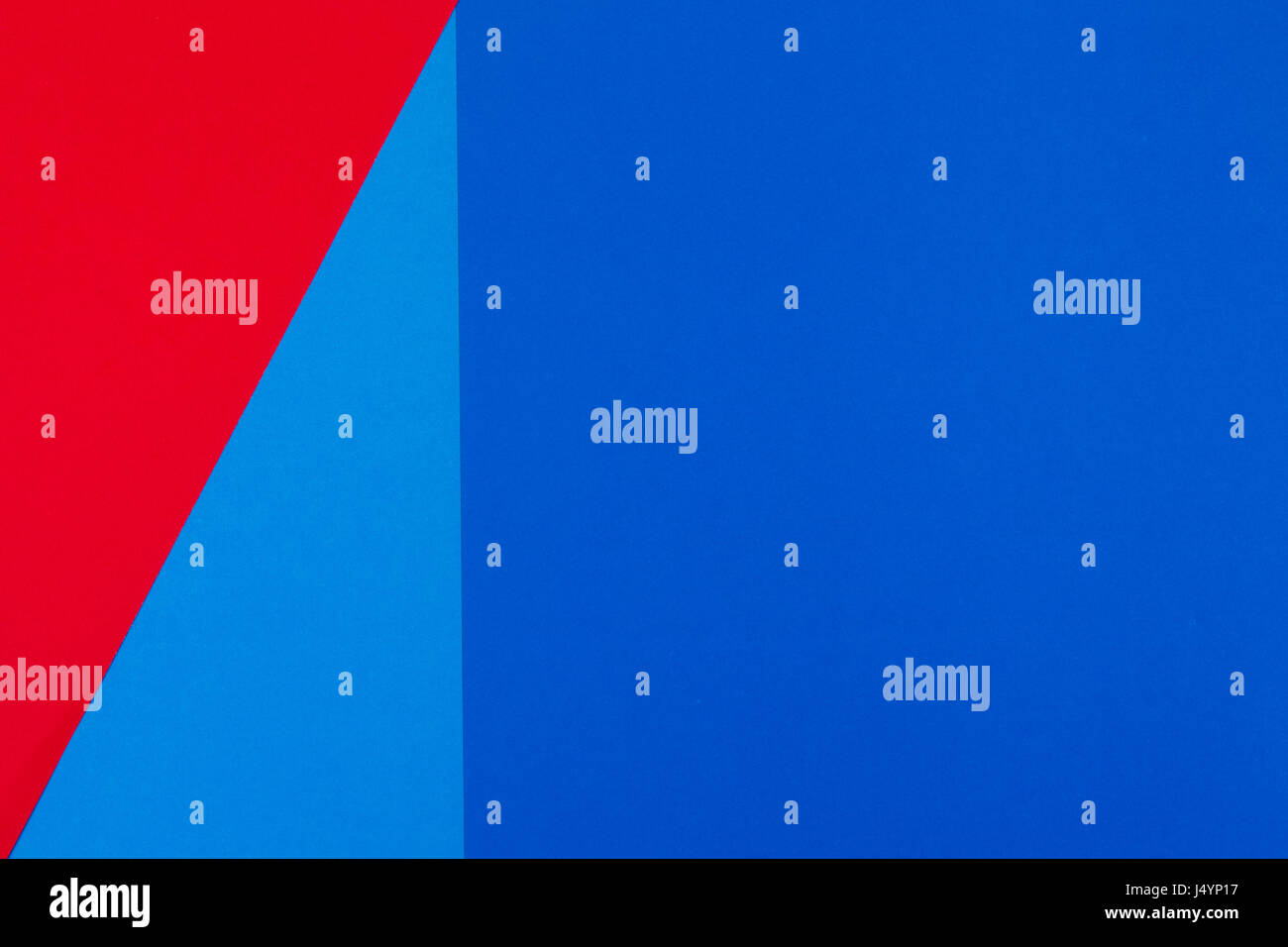 Rot, blau und Cyan Farbe Papierhintergrund Stockfoto