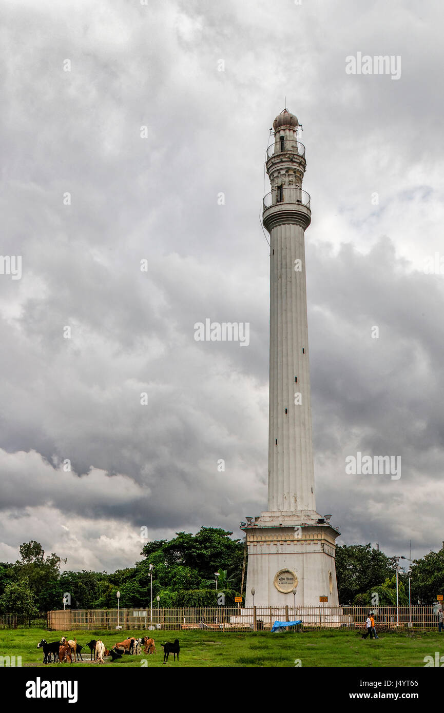 Aad 254816 - Alte Ochterlony Monument jetzt Shaheed Minar, Kalkutta, Kolkata, West Bengal, Indien, Asien Stockfoto