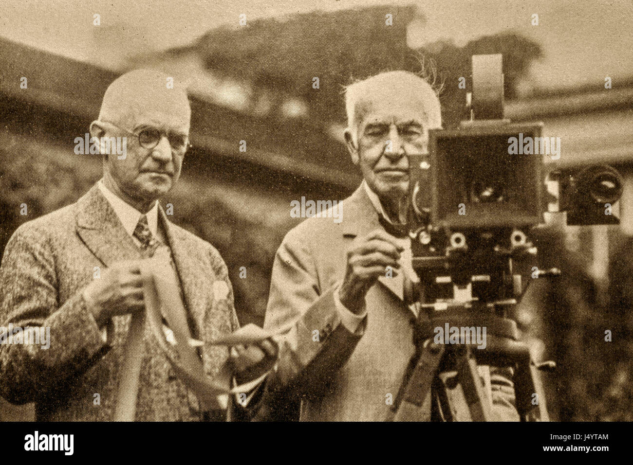 George Eastman, Thomas Alva Edison, alter Jahrgang 1900s Bild Stockfoto