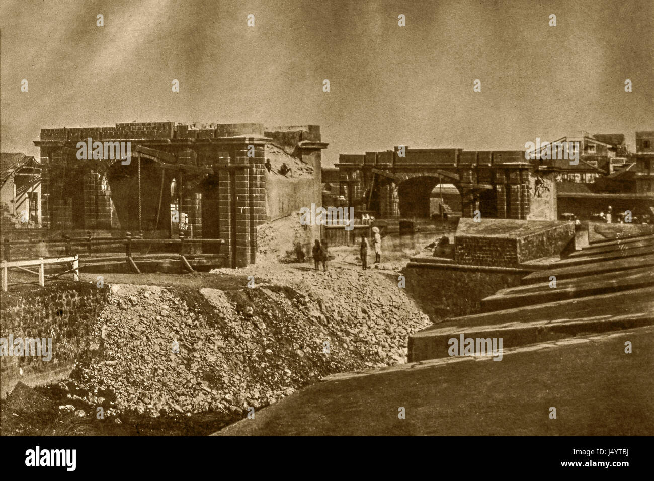 Jahrgang 1900 s altes Foto von Basar Tor, Mumbai, Maharashtra, Indien, Asien Stockfoto