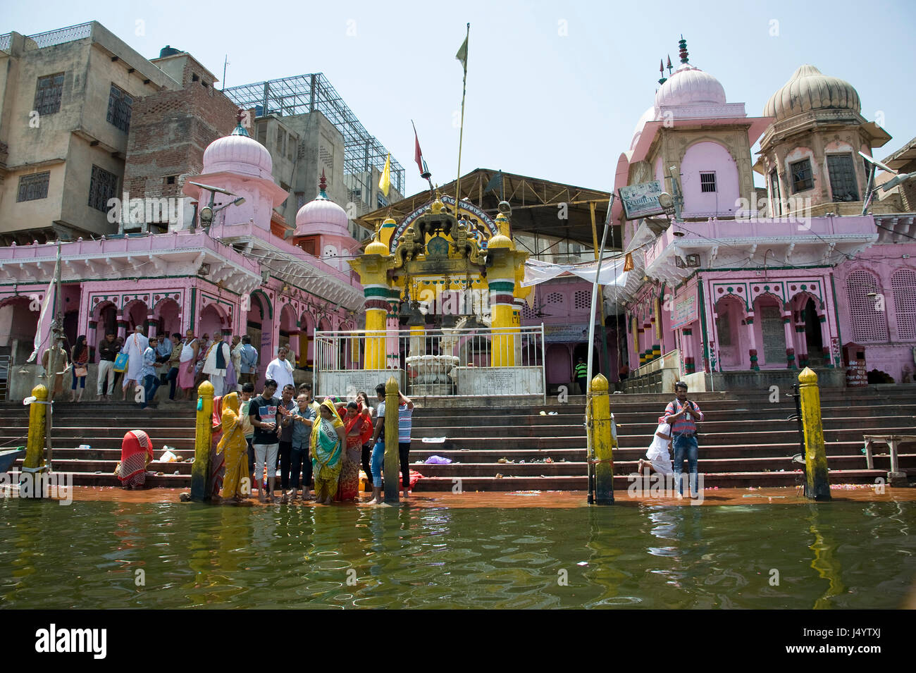 Anhänger an Vishram Ghat in Mathura, Uttar Pradesh, Indien, Asien Stockfoto