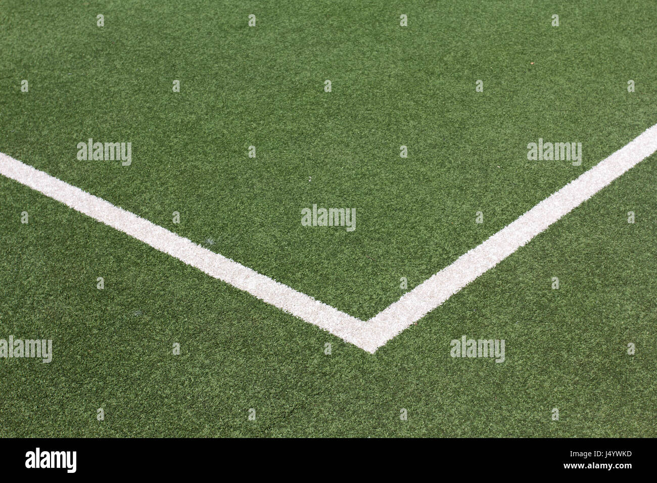 Tonhöhe Markierung auf Astro Turf Hockeyplatz, Kandivali, Mumbai, Maharashtra, Indien, Asien Stockfoto