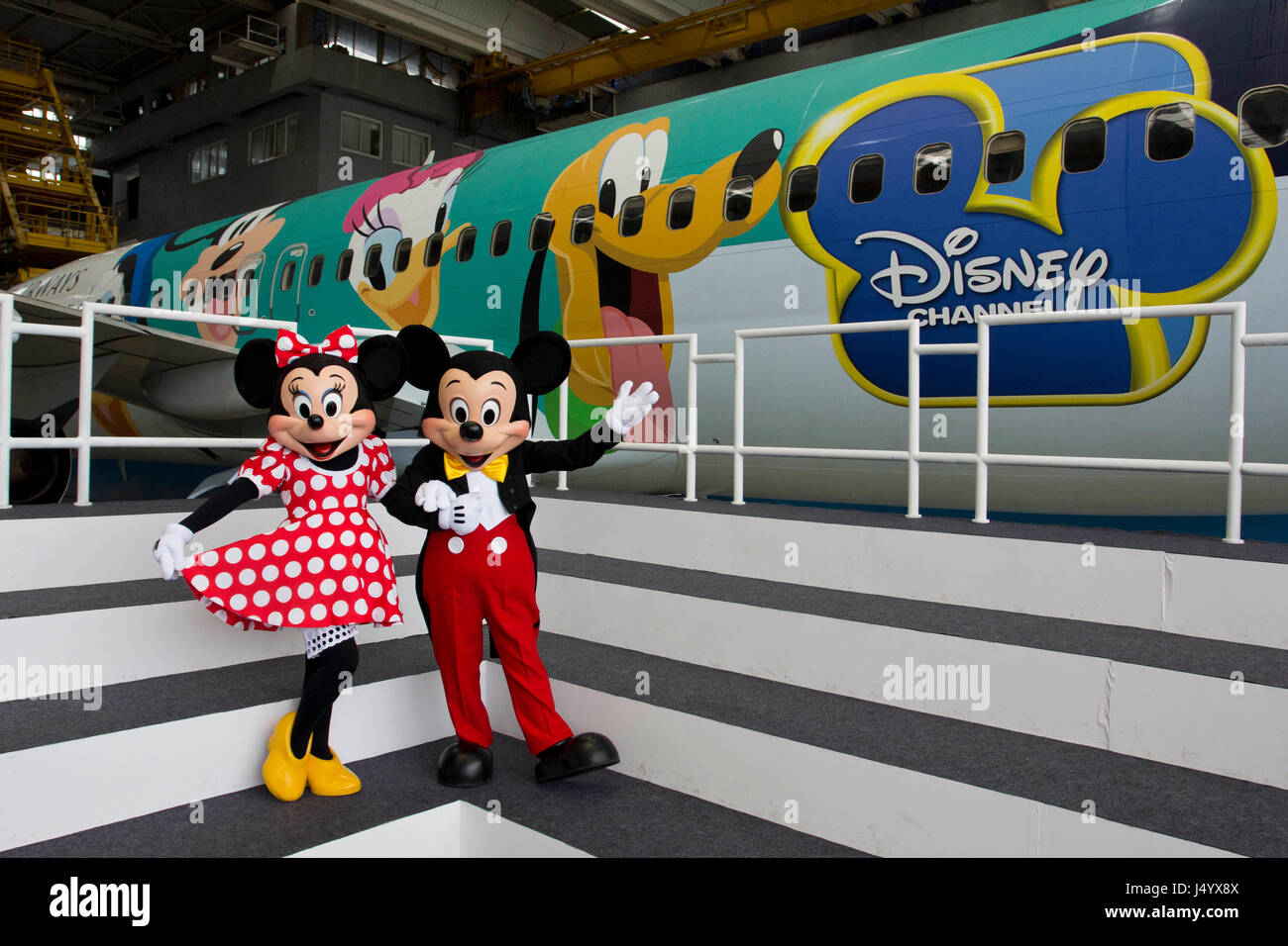 Jet Airways Walt Disney Förderung, Minnie und Mickey Mouse, Mumbai, Maharashtra, Indien, Asien Stockfoto