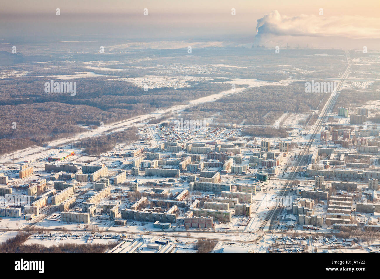 Tobolsk, Tjumen, Russland im Winter, Ansicht von oben Stockfoto