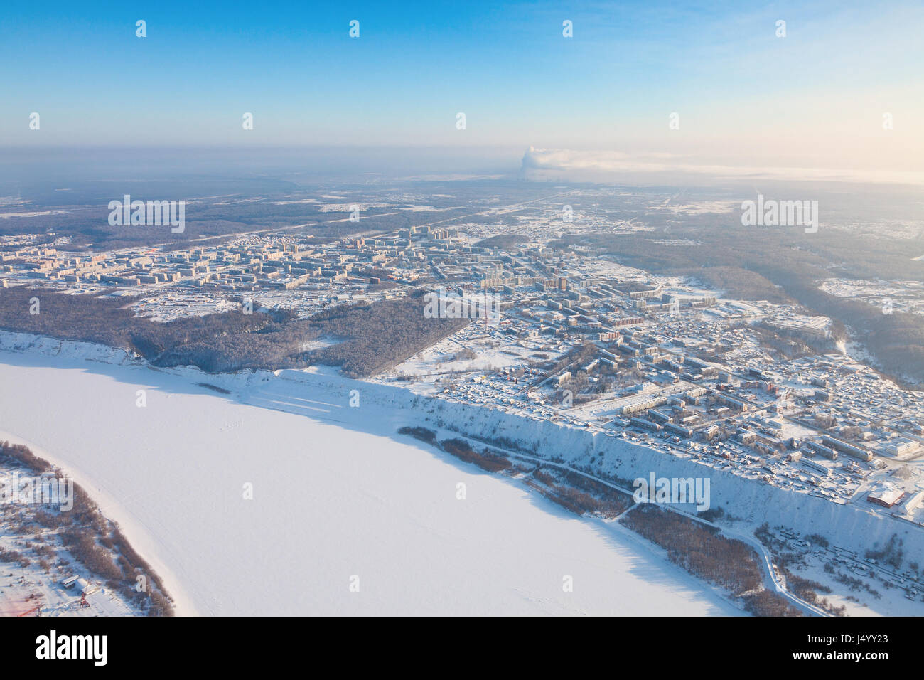 Tobolsk, Tjumen, Russland im Winter, Ansicht von oben Stockfoto