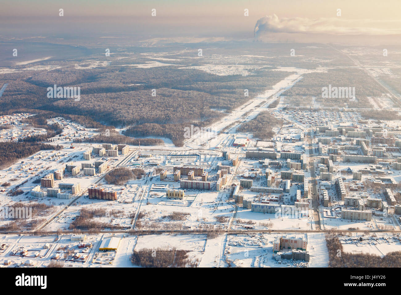 Tobolsk, Tjumen, Russland im Winter, Ansicht von oben Stockfoto