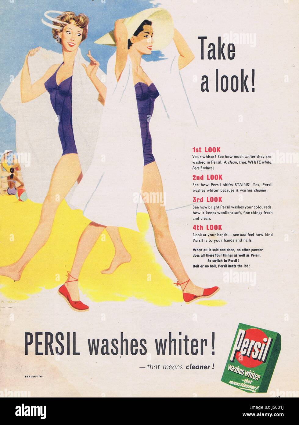 Persil waschen Pulver Werbung c1950s.  Bild von UK Edition www.ukeditions.co.uk Stockfoto