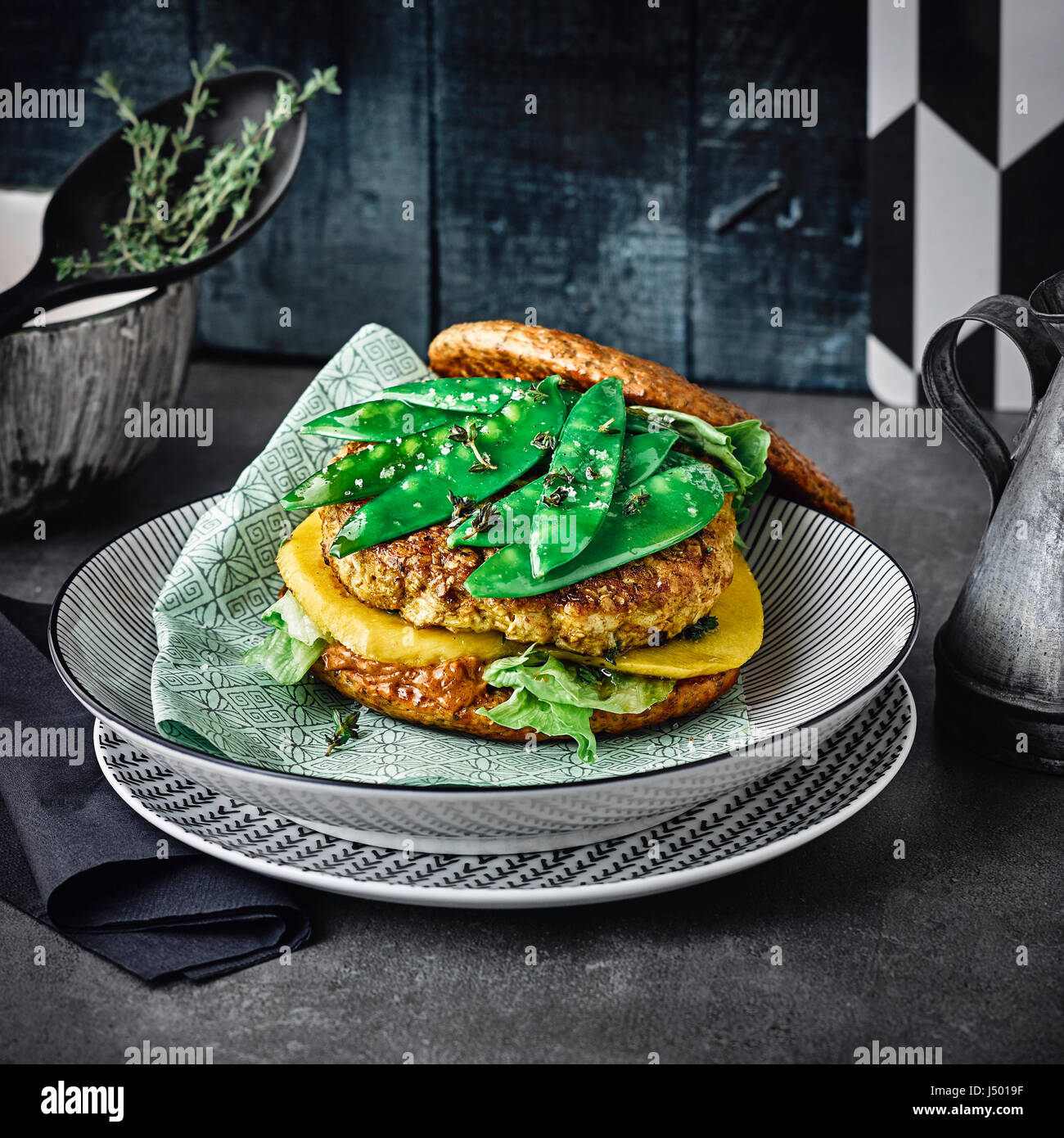 Tikka Masala burger Stockfoto