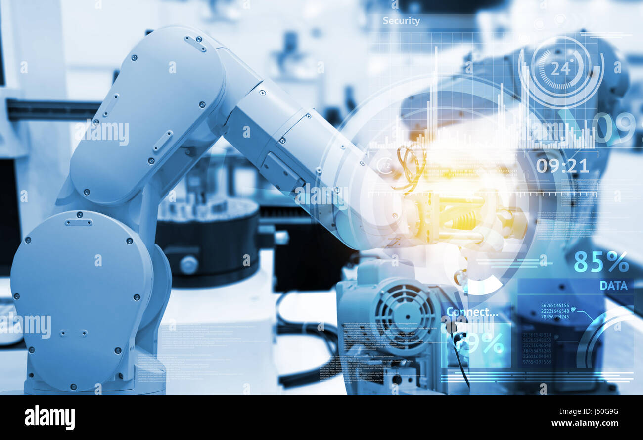 Industrielle der Dinge und Industrie 4.0Konzept. Abstrakte