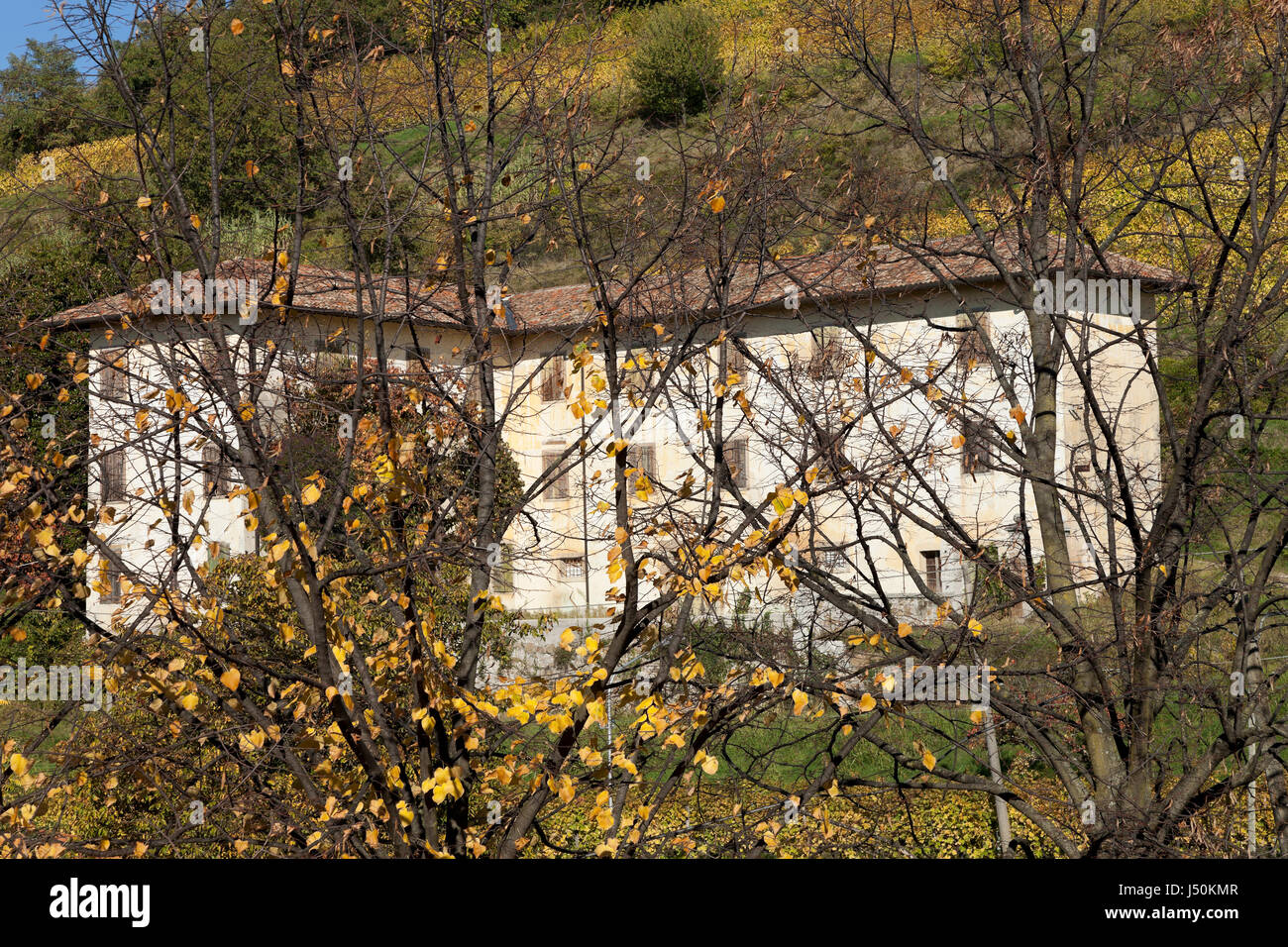 Landschaft mit Herrenhaus, Corno di Rosazzo, Friaul, Italien Stockfoto