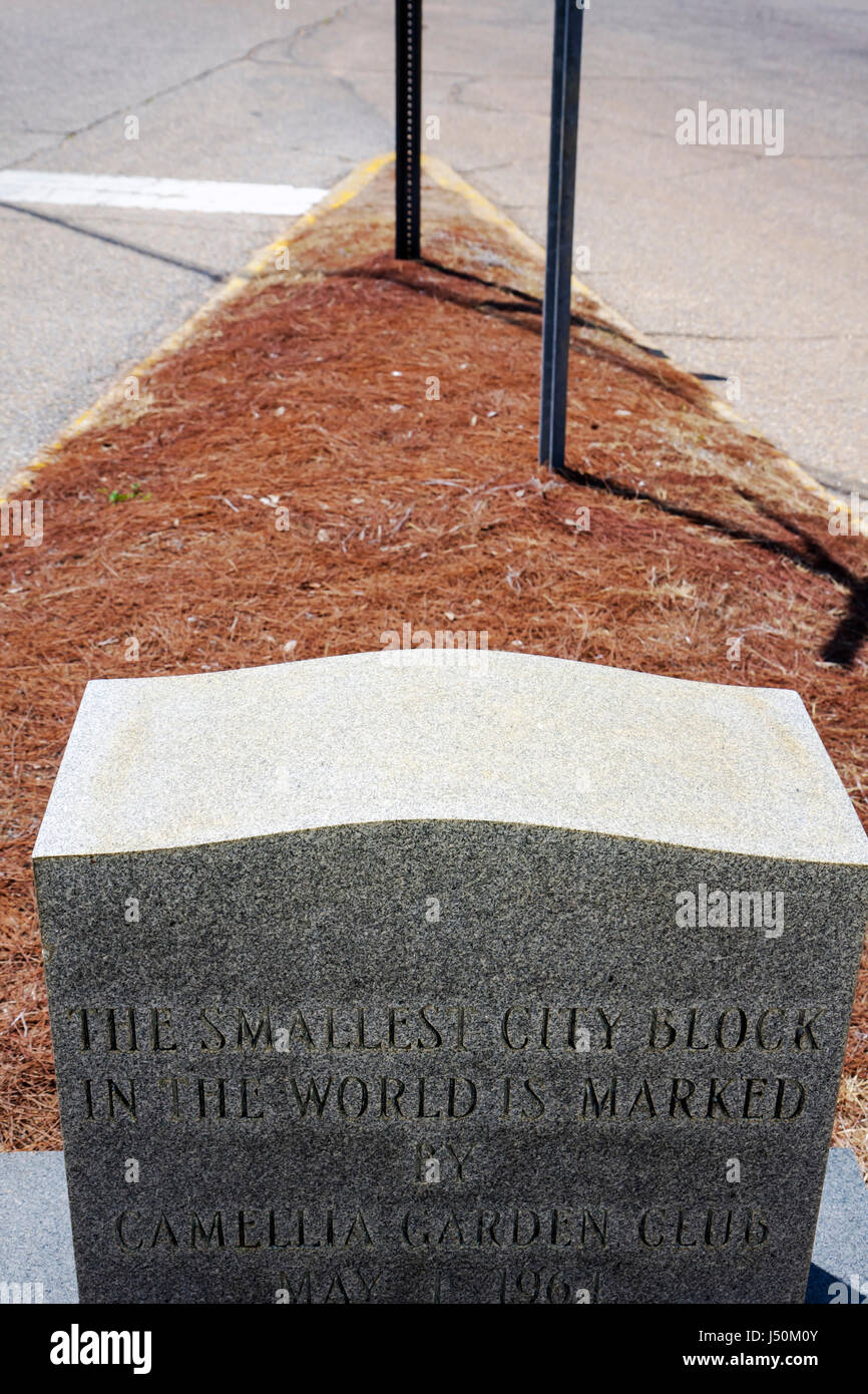 Dothan Alabama, der kleinste Stadtblock der Welt, Guinness-Buch der Weltrekorde, Denkmal, Markierung, AL080520020 Stockfoto
