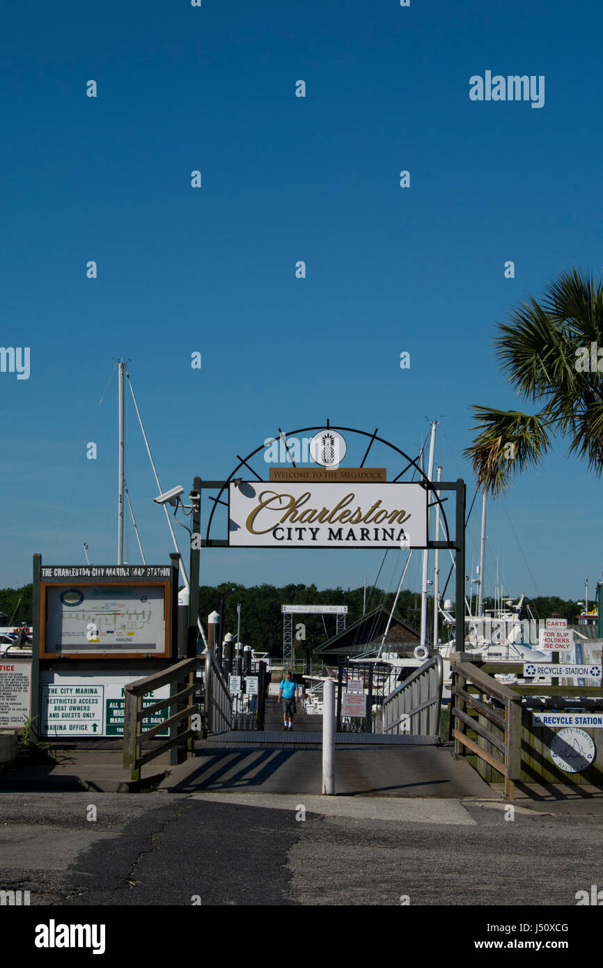 Charleston, South Carolina. Charleston City Marina. Stockfoto