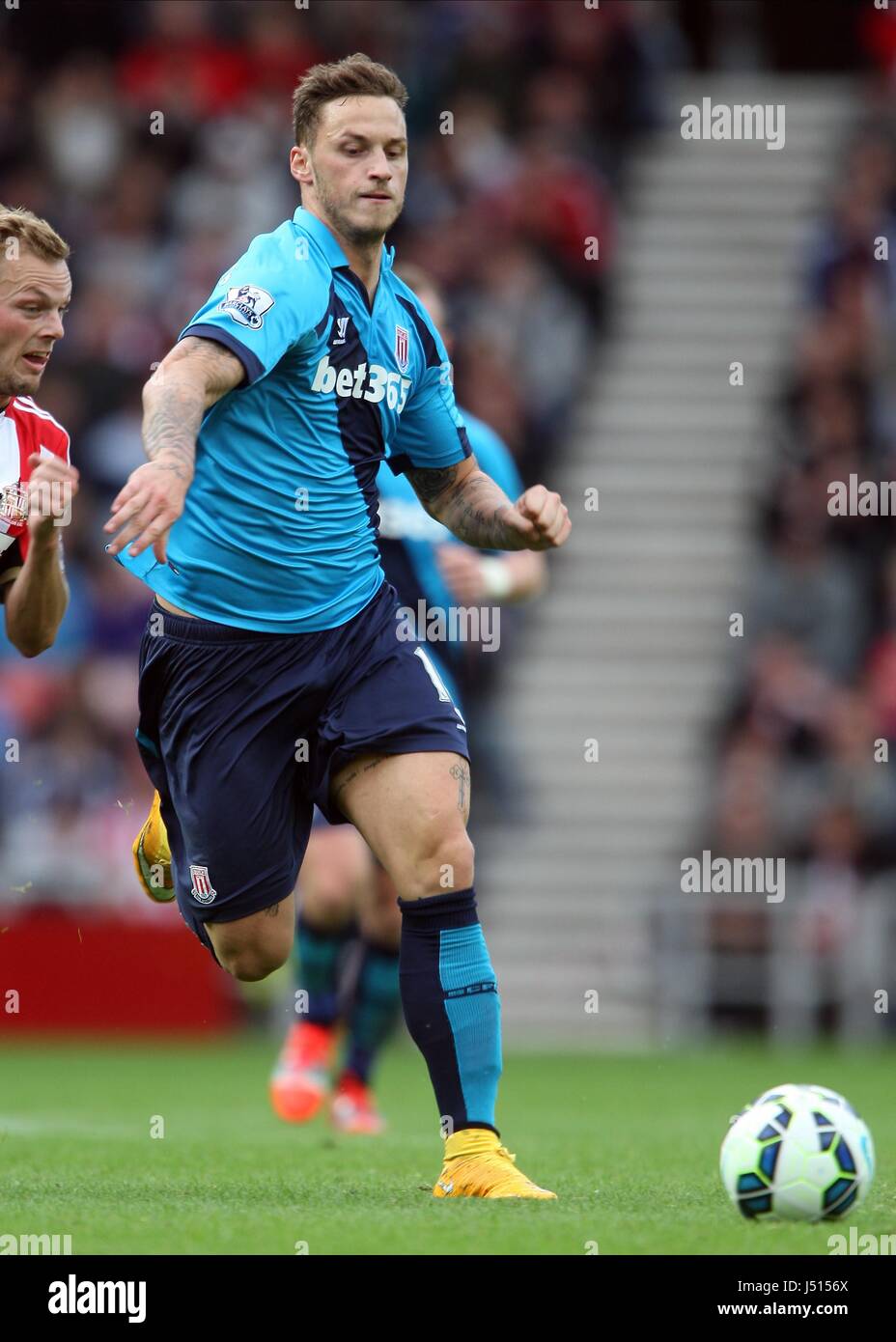 MARKO ARNAUTOVIC STOKE CITY FC STOKE CITY FC Stadion von leichten SUNDERLAND ENGLAND 4. Oktober 2014 Stockfoto