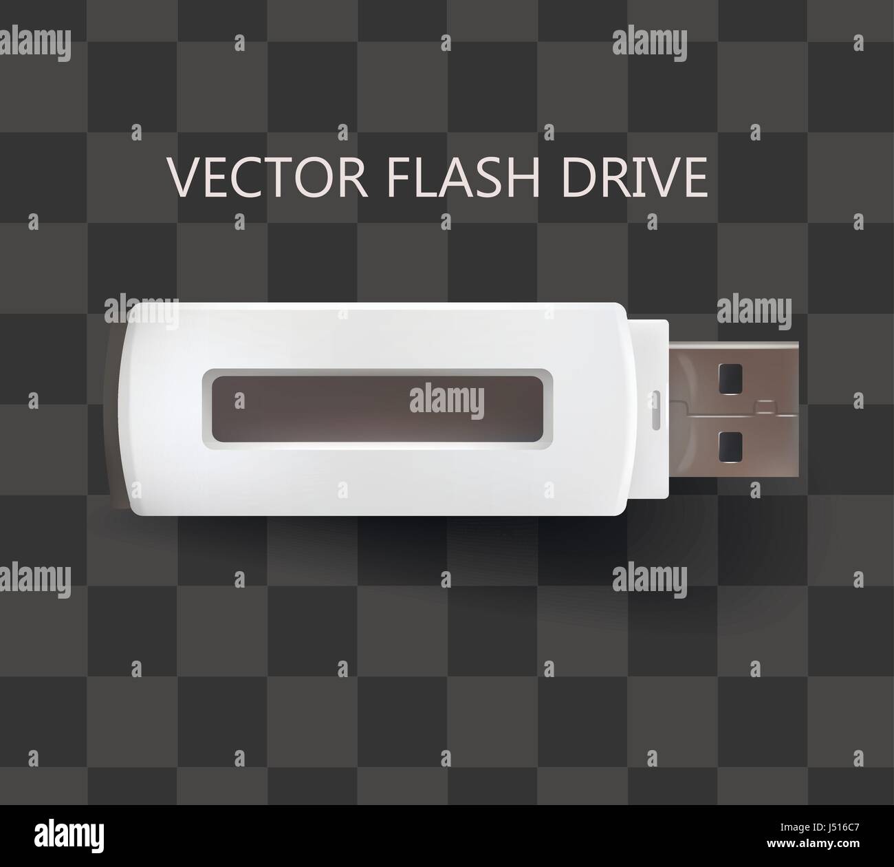 -USB Stick in der Farbe weiß. Vektor auf transparenten Hintergrund isoliert Stock Vektor