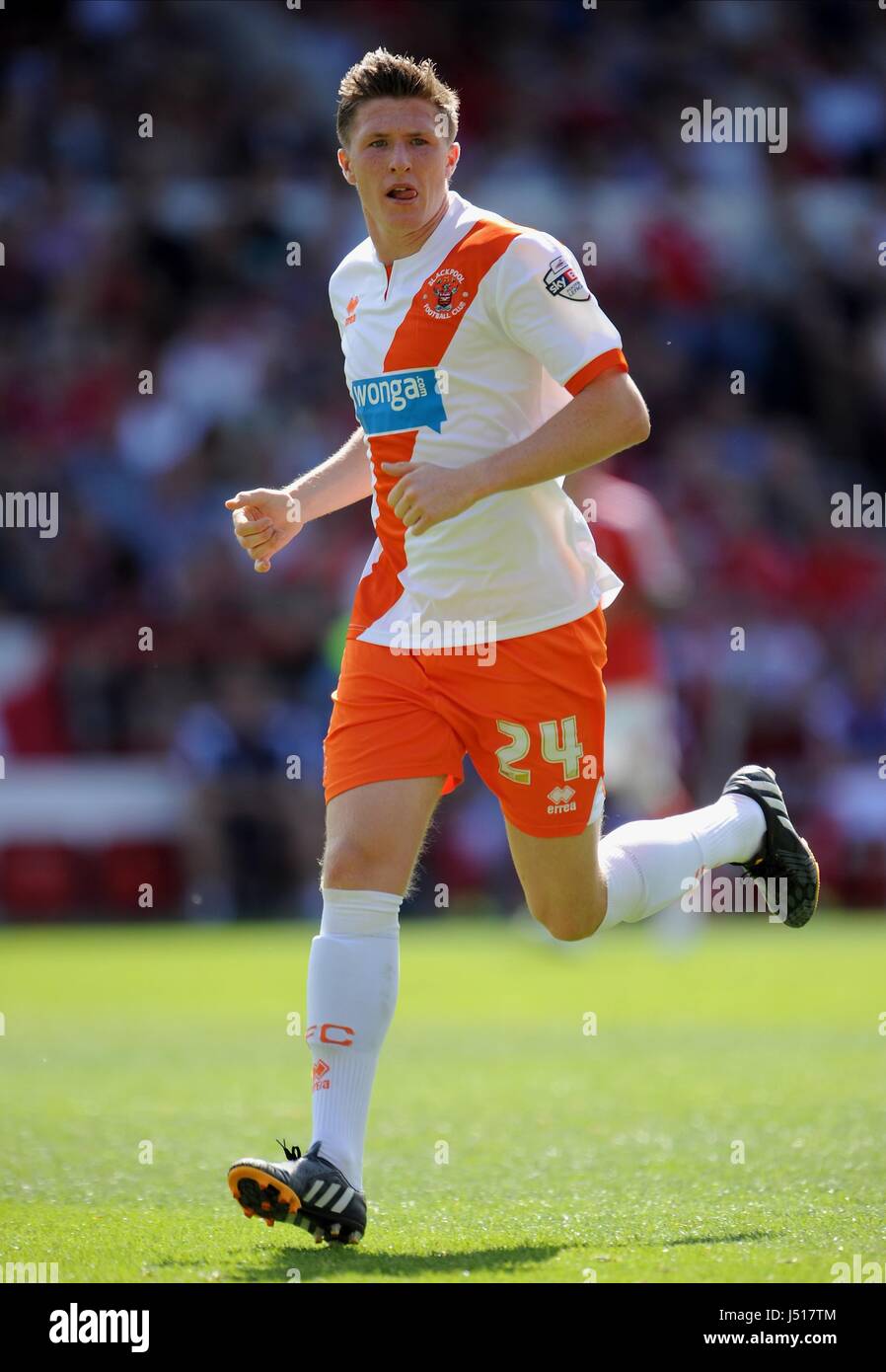 JOHN LUNDSTRAM BLACKPOOL FC die Stadt NOTTINGHAM ENGLAND gemahlen 9. August 2014 Stockfoto