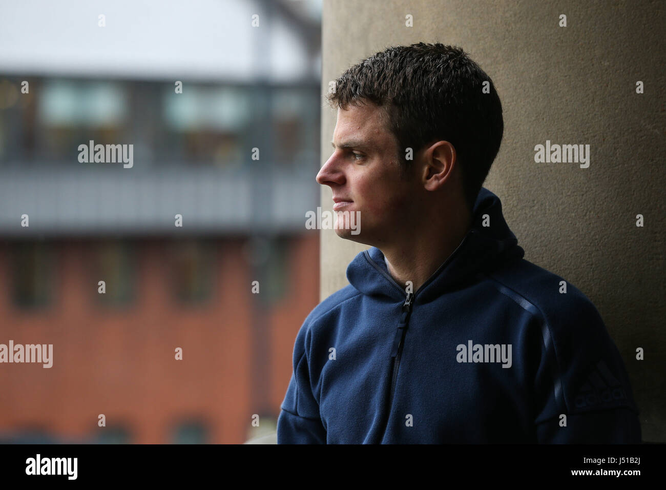 Triathlet Jonny Brownlee bei der Jonny Brownlee City Landmark Übernahme in Leeds Town Hall vor der Columbia Threadneedle World Triathlon Leeds am 10. und 11. Juni 2017.PRESS Verein Foto. Bild Datum: Montag, 15. Mai 2017. Bildnachweis sollte lauten: Barrington Coombs/PA Wire Stockfoto