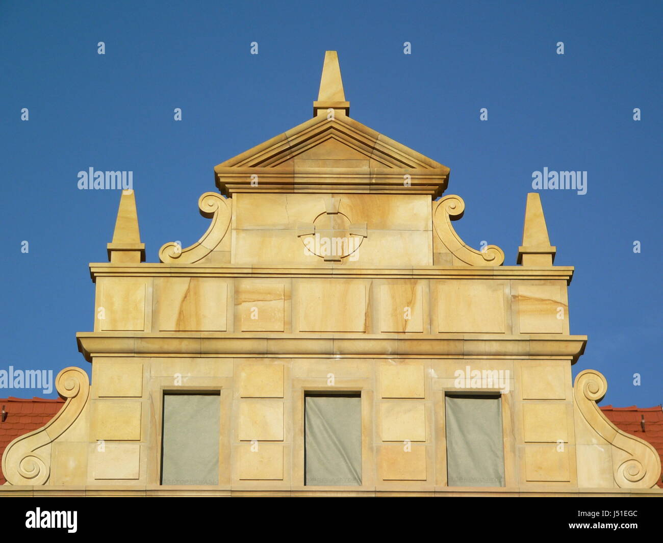 Symmetrie-Sandstein-Stil der Bau Architektur Baustil Stockfoto