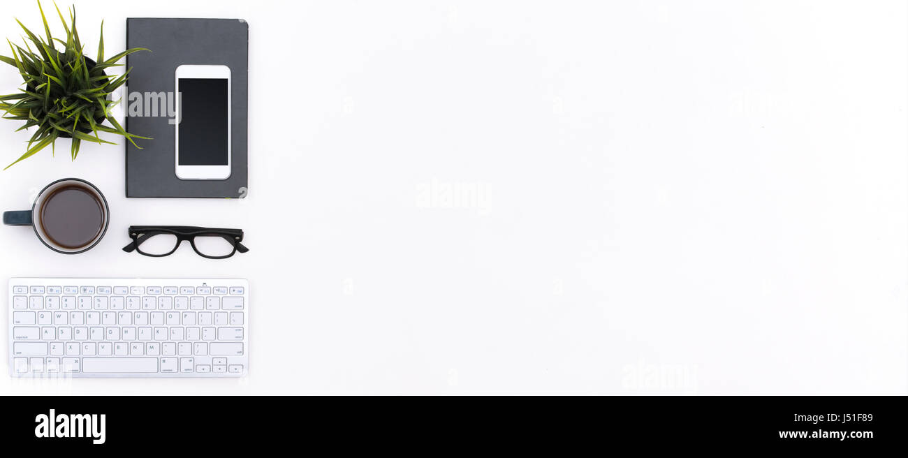 mobiles Design Büro Schreibtisch header Stockfoto