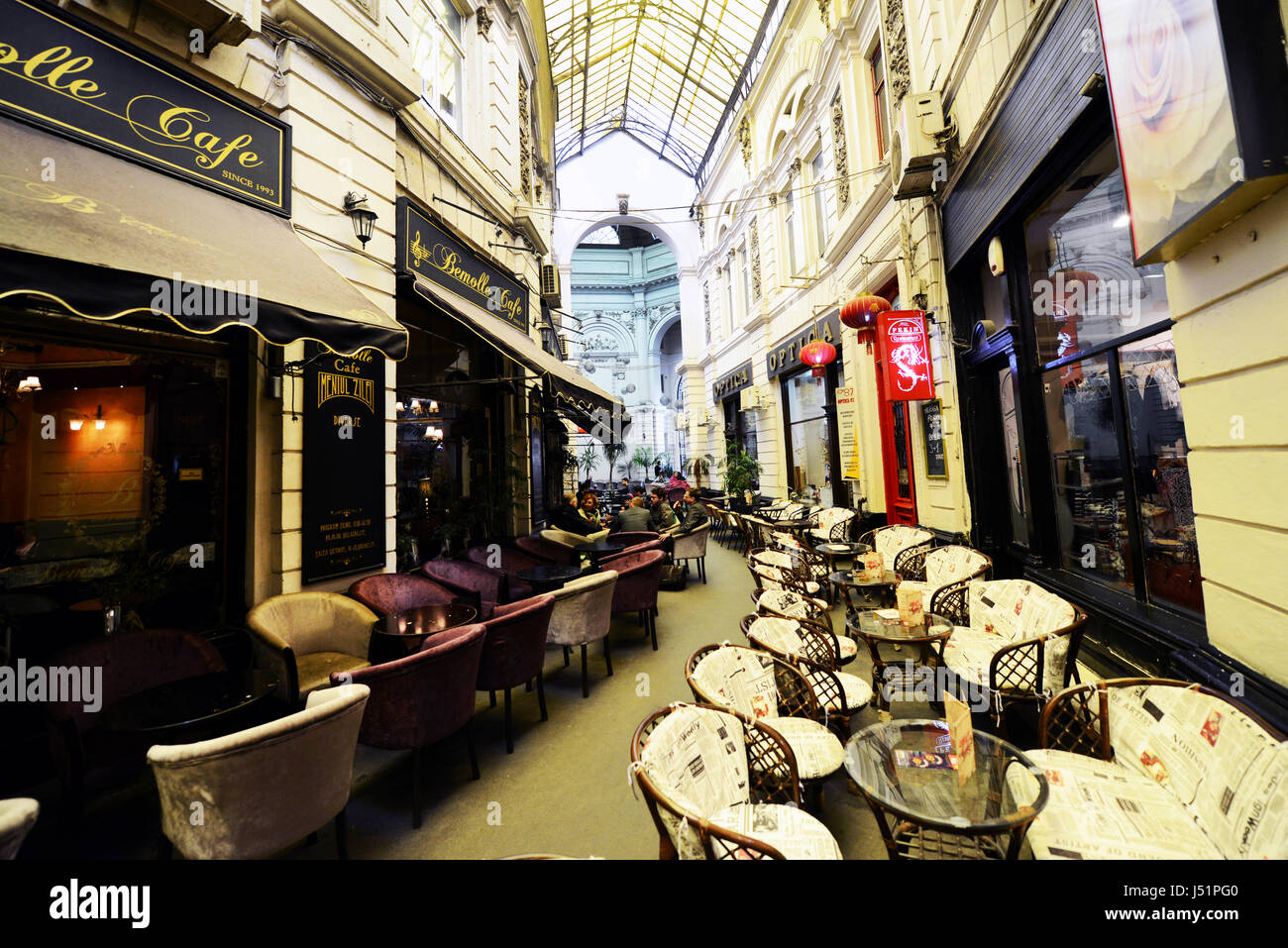 Macca - Vilacrosse Passage hat viele beliebte Bars und Cafés. Stockfoto