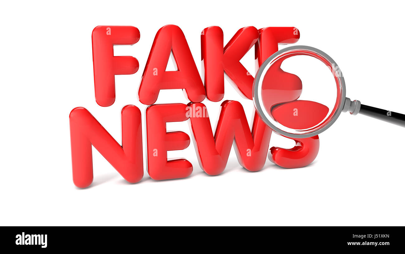 3D-Rendering gefälschte Nachrichten Text Stockfoto