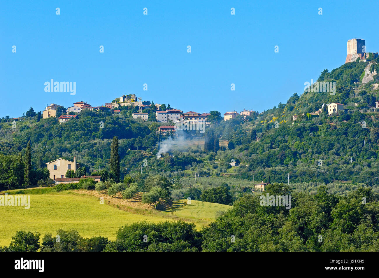 Rocca D´Orcia, Rocca Tentennano, Val d ' Orcia, Orcia-Tals. UNESCO Welt Kulturerbe Website, Toskana Landschaft, Provinz Siena, Toskana, Italien, Europa Stockfoto