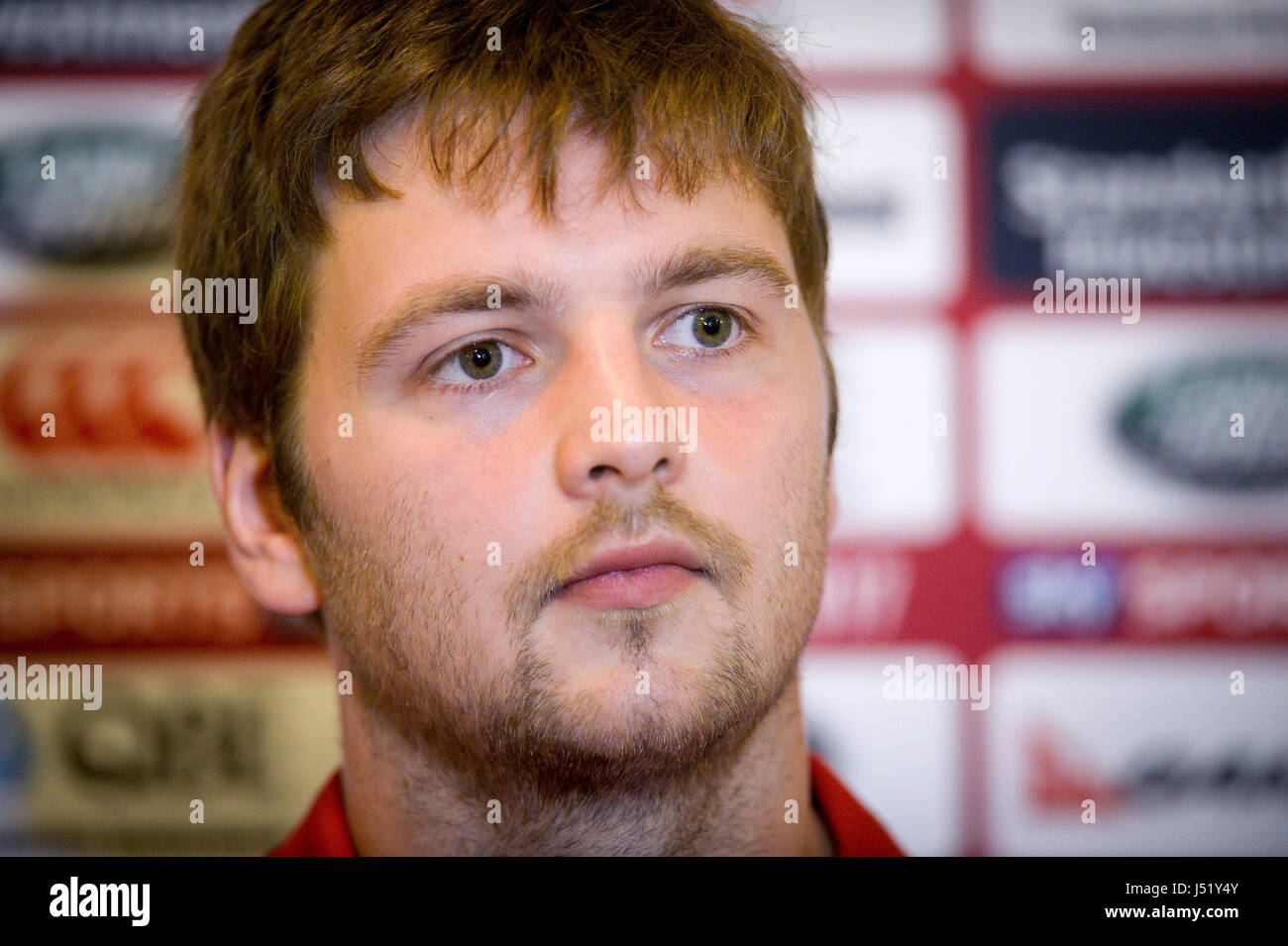 British and Irish Lions Iain Henderson während einer Pressekonferenz auf der WRU Kompetenzzentrum Glamorgan. Stockfoto