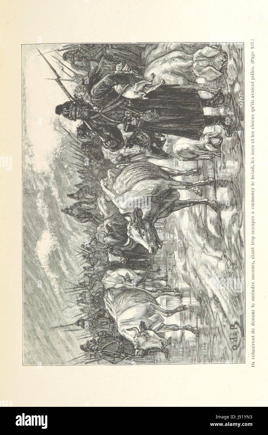 "La Retraite infernale" ist ein historisches Werk, das die Ereignisse des französischen Militärrückzugs aus der Loire-Region von 1870-1871 darstellt. Das Buch enthält 26 Stiche von Quesnay de Beaurepaire und eine Karte, die den intensiven militärischen Kampf während des Deutsch-Französischen Krieges veranschaulicht. Stockfoto