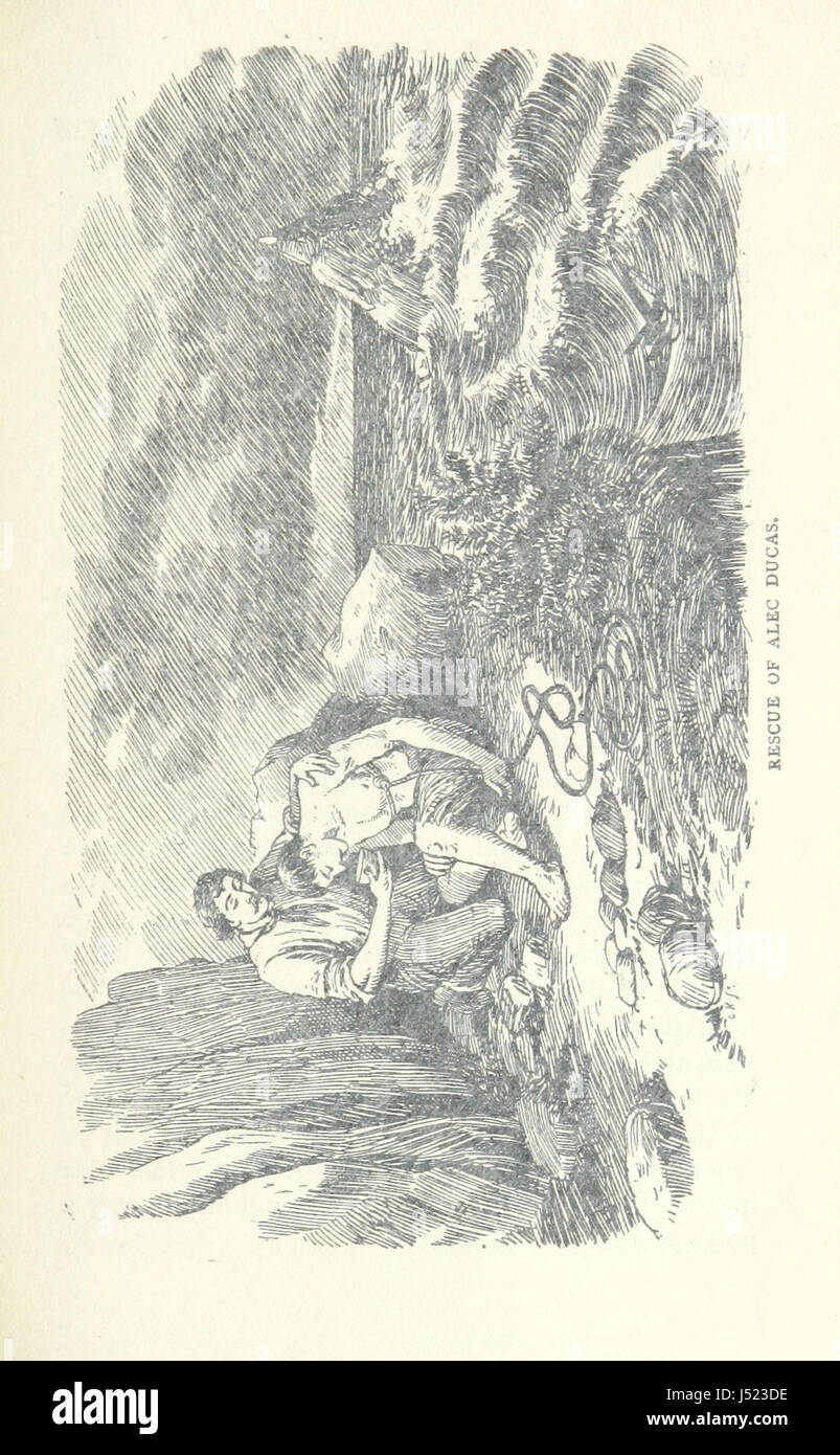 Ein Bild aus dem Buch *Jethou; oder Crusoe Life in the Channel Isles*, das das Leben auf der Insel Jethou veranschaulicht, basierend auf der Geschichte von Robinson Crusoe. Stockfoto