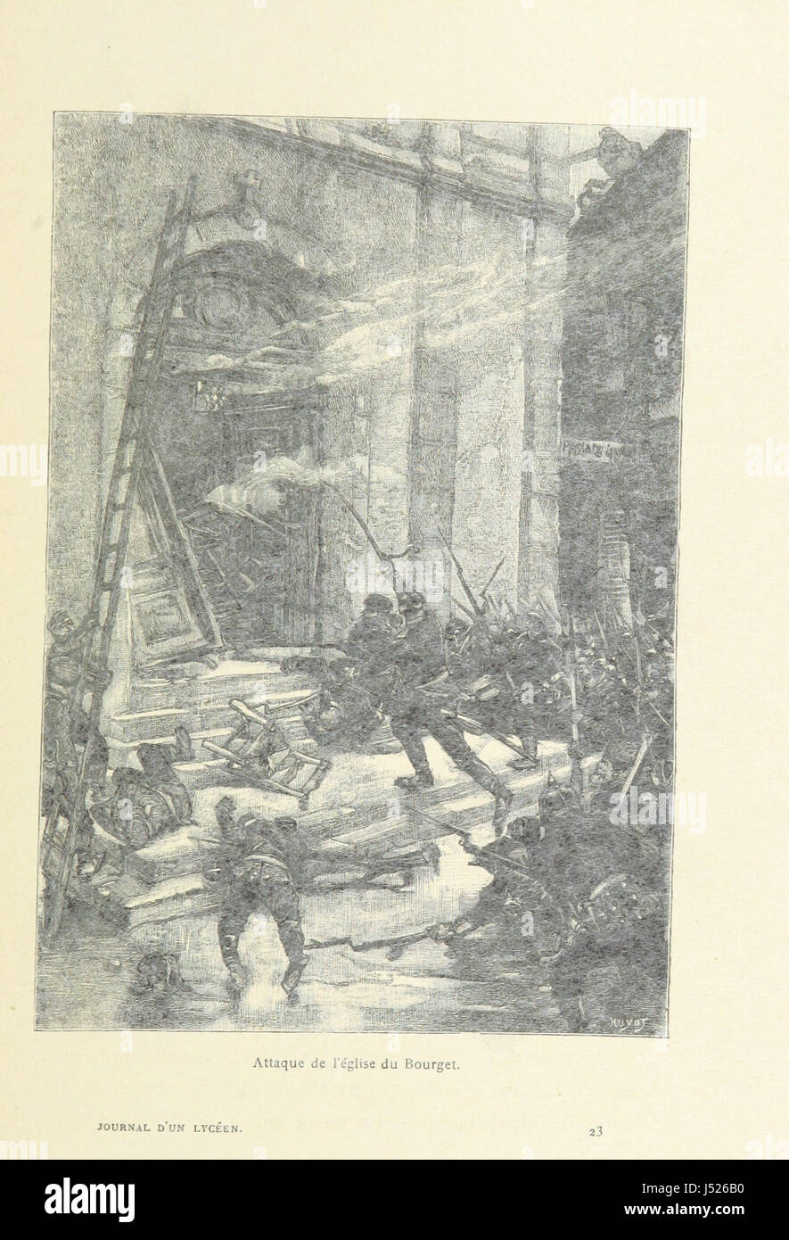 Dieses Tagebuch, das von einem 14-jährigen Studenten während der Belagerung von Paris in den Jahren 1870 bis 1871 geschrieben wurde, gibt einen anschaulichen Überblick über die Ereignisse rund um die Belagerung. Das illustrierte Werk umfasst 20 Gravuren und eine Karte, um die historische Erzählung zu unterstreichen. Stockfoto