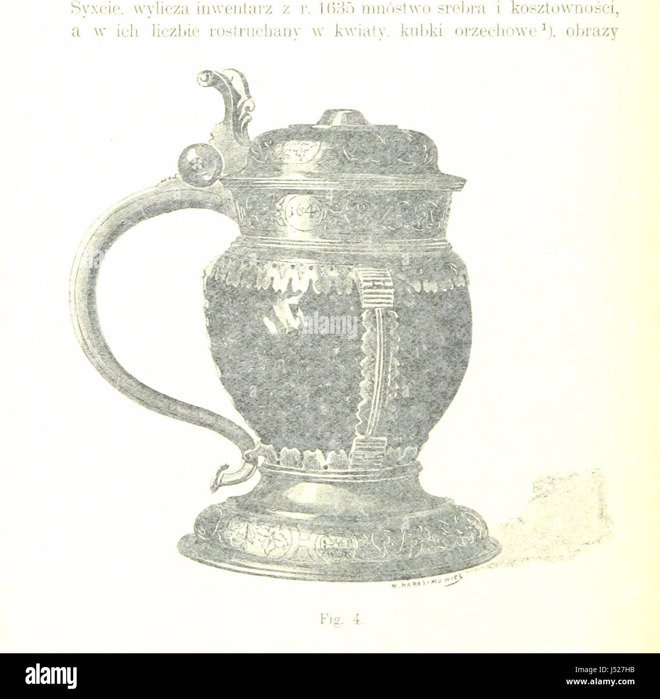 Dieser Titel bezieht sich auf ein illustriertes Werk, das sich mit Antiquitäten und historischer Kunst und Bräuche, insbesondere polnischer Geschichte und kulturellen Praktiken aus der Vergangenheit, befasst. Stockfoto