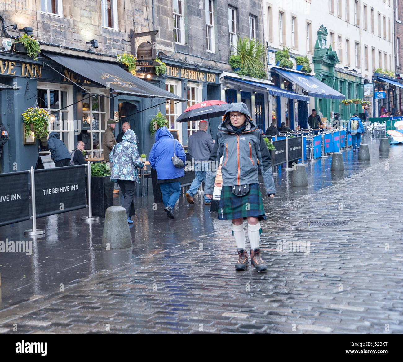 Regentag in Edinburgh, Schottland Stockfoto