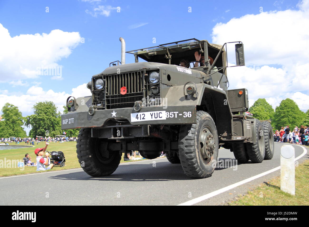 ZUGMASCHINE M52A2 DER US Army Kaiser (1957). Chestnut Sunday, 14. Mai 2017. Bushy Park, Hampton Court, London, England, Großbritannien, Großbritannien, Europa. Stockfoto