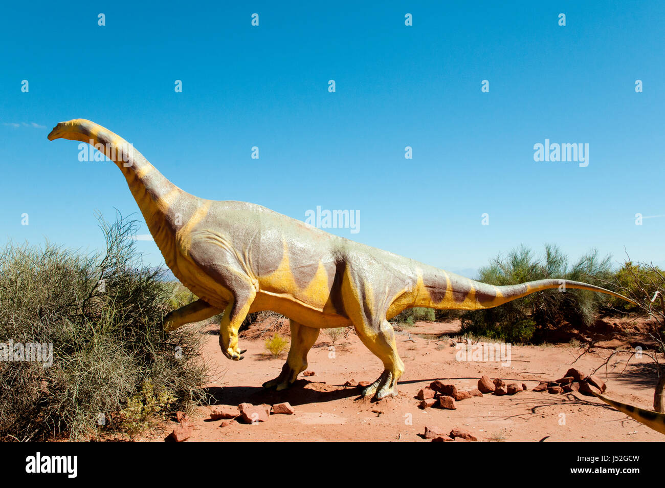 Riojasaurus Dinosaurier Replica - Argentinien Stockfoto