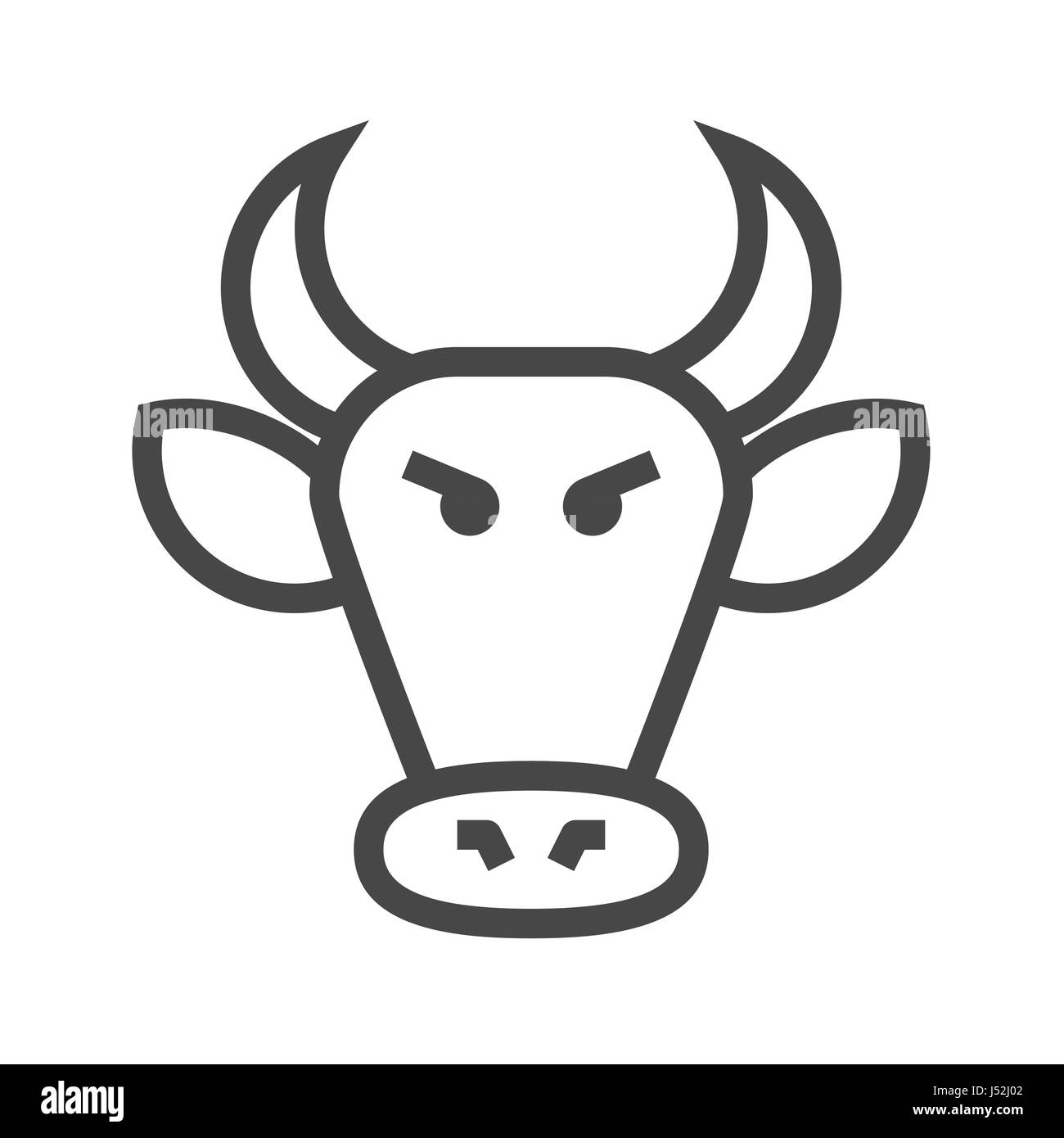 Bull Market dünne Linie Vektor Icon Stock Vektor
