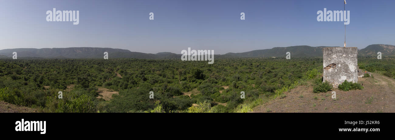 360-Grad-Ansicht des Sariska Nationalpark Stockfoto